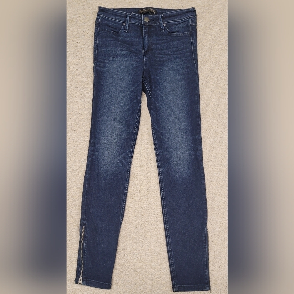 Abercrombie & Fitch Signature Collection Jeans Skinny Zipper Bottom Leg 25